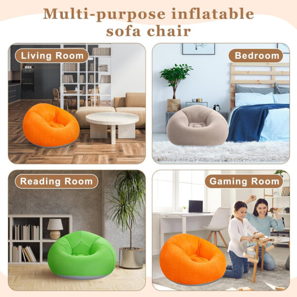 6 Pcs Bean Bag Chairs for Adults Inflatable Chairs with Electric Air Pump,Blow up Couch Folding Portable Inflatable Couch Lazy Sofa for Reading Living Room Camping (Colorful)