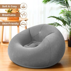 6 Pcs Bean Bag Chairs for Adults Inflatable Chairs with Electric Air Pump,Blow up Couch Folding Portable Inflatable Couch Lazy Sofa for Reading Living Room Camping (Colorful)