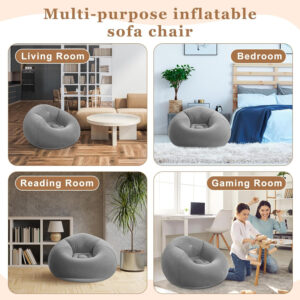 6 Pcs Bean Bag Chairs for Adults Inflatable Chairs with Electric Air Pump,Blow up Couch Folding Portable Inflatable Couch Lazy Sofa for Reading Living Room Camping (Colorful)