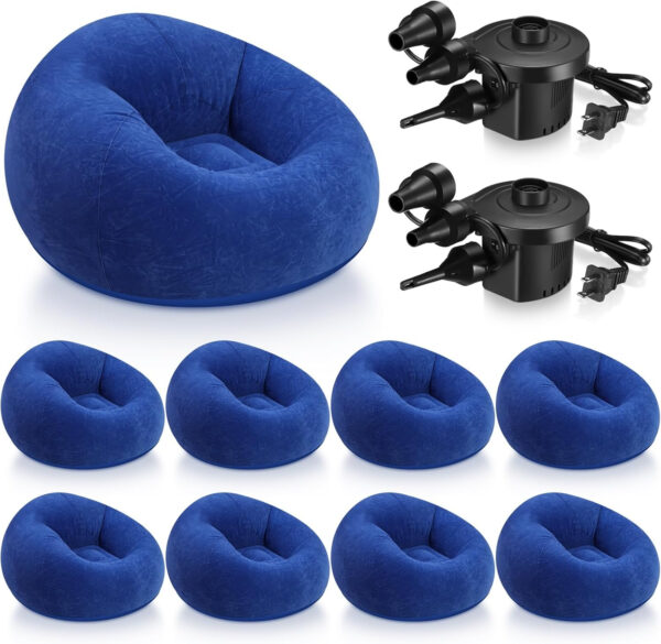 6 Pcs Bean Bag Chairs for Adults Inflatable Chairs with Electric Air Pump,Blow up Couch Folding Portable Inflatable Couch Lazy Sofa for Reading Living Room Camping (Colorful)