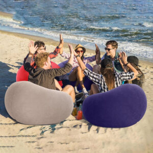 6 Pcs Bean Bag Chairs for Adults Inflatable Chairs with Electric Air Pump,Blow up Couch Folding Portable Inflatable Couch Lazy Sofa for Reading Living Room Camping (Colorful)