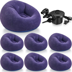 6 Pcs Bean Bag Chairs for Adults Inflatable Chairs with Electric Air Pump,Blow up Couch Folding Portable Inflatable Couch Lazy Sofa for Reading Living Room Camping (Colorful)