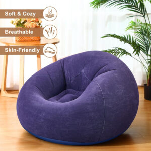 6 Pcs Bean Bag Chairs for Adults Inflatable Chairs with Electric Air Pump,Blow up Couch Folding Portable Inflatable Couch Lazy Sofa for Reading Living Room Camping (Colorful)
