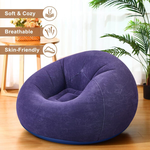 6 Pcs Bean Bag Chairs for Adults Inflatable Chairs with Electric Air Pump,Blow up Couch Folding Portable Inflatable Couch Lazy Sofa for Reading Living Room Camping (Colorful)