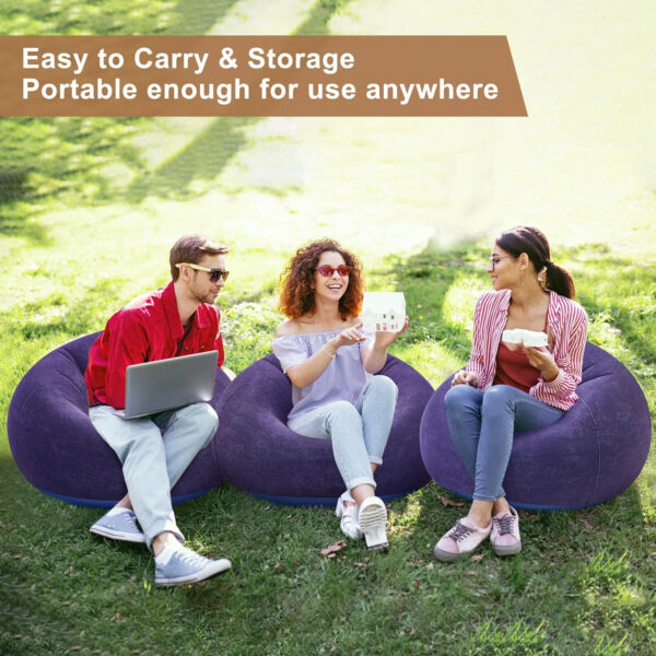 6 Pcs Bean Bag Chairs for Adults Inflatable Chairs with Electric Air Pump,Blow up Couch Folding Portable Inflatable Couch Lazy Sofa for Reading Living Room Camping (Colorful)