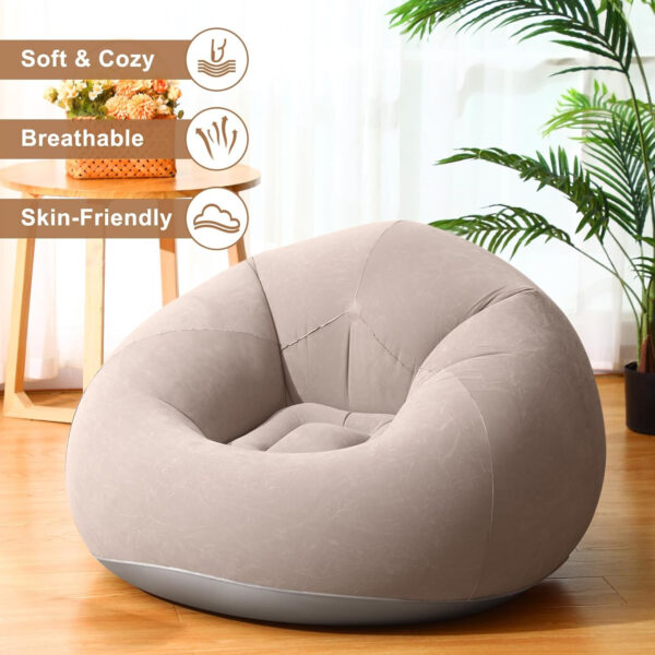 6 Pcs Bean Bag Chairs for Adults Inflatable Chairs with Electric Air Pump,Blow up Couch Folding Portable Inflatable Couch Lazy Sofa for Reading Living Room Camping (Colorful)