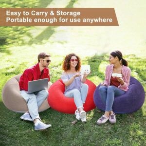 6 Pcs Bean Bag Chairs for Adults Inflatable Chairs with Electric Air Pump,Blow up Couch Folding Portable Inflatable Couch Lazy Sofa for Reading Living Room Camping (Colorful)