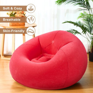 6 Pcs Bean Bag Chairs for Adults Inflatable Chairs with Electric Air Pump,Blow up Couch Folding Portable Inflatable Couch Lazy Sofa for Reading Living Room Camping (Colorful)