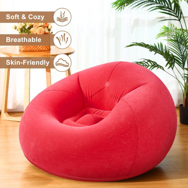 6 Pcs Bean Bag Chairs for Adults Inflatable Chairs with Electric Air Pump,Blow up Couch Folding Portable Inflatable Couch Lazy Sofa for Reading Living Room Camping (Colorful)