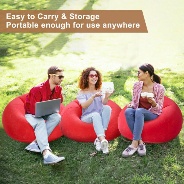 6 Pcs Bean Bag Chairs for Adults Inflatable Chairs with Electric Air Pump,Blow up Couch Folding Portable Inflatable Couch Lazy Sofa for Reading Living Room Camping (Colorful)