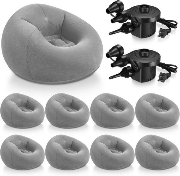 6 Pcs Bean Bag Chairs for Adults Inflatable Chairs with Electric Air Pump,Blow up Couch Folding Portable Inflatable Couch Lazy Sofa for Reading Living Room Camping (Colorful)