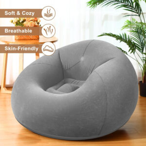 6 Pcs Bean Bag Chairs for Adults Inflatable Chairs with Electric Air Pump,Blow up Couch Folding Portable Inflatable Couch Lazy Sofa for Reading Living Room Camping (Colorful)