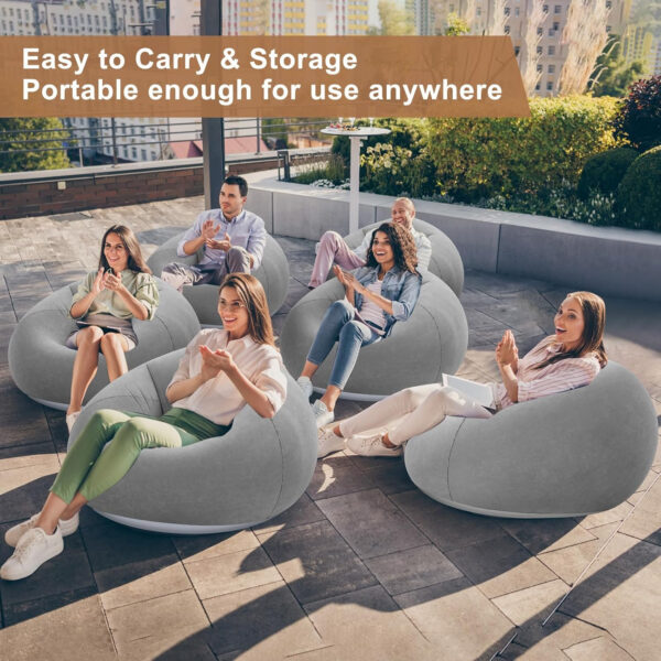6 Pcs Bean Bag Chairs for Adults Inflatable Chairs with Electric Air Pump,Blow up Couch Folding Portable Inflatable Couch Lazy Sofa for Reading Living Room Camping (Colorful)