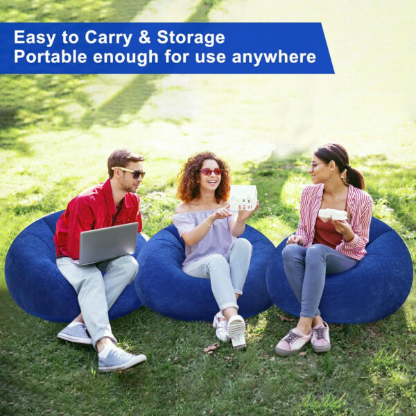 6 Pcs Bean Bag Chairs for Adults Inflatable Chairs with Electric Air Pump,Blow up Couch Folding Portable Inflatable Couch Lazy Sofa for Reading Living Room Camping (Colorful)