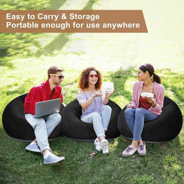 6 Pcs Bean Bag Chairs for Adults Inflatable Chairs with Electric Air Pump,Blow up Couch Folding Portable Inflatable Couch Lazy Sofa for Reading Living Room Camping (Colorful)