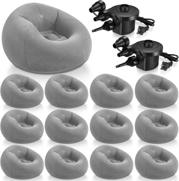 6 Pcs Bean Bag Chairs for Adults Inflatable Chairs with Electric Air Pump,Blow up Couch Folding Portable Inflatable Couch Lazy Sofa for Reading Living Room Camping (Colorful)