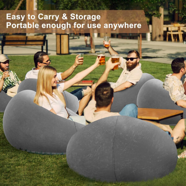 6 Pcs Bean Bag Chairs for Adults Inflatable Chairs with Electric Air Pump,Blow up Couch Folding Portable Inflatable Couch Lazy Sofa for Reading Living Room Camping (Colorful)
