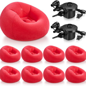 6 Pcs Bean Bag Chairs for Adults Inflatable Chairs with Electric Air Pump,Blow up Couch Folding Portable Inflatable Couch Lazy Sofa for Reading Living Room Camping (Colorful)