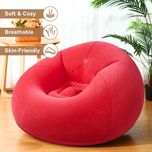 6 Pcs Bean Bag Chairs for Adults Inflatable Chairs with Electric Air Pump,Blow up Couch Folding Portable Inflatable Couch Lazy Sofa for Reading Living Room Camping (Colorful)