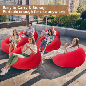 6 Pcs Bean Bag Chairs for Adults Inflatable Chairs with Electric Air Pump,Blow up Couch Folding Portable Inflatable Couch Lazy Sofa for Reading Living Room Camping (Colorful)