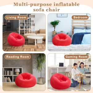 6 Pcs Bean Bag Chairs for Adults Inflatable Chairs with Electric Air Pump,Blow up Couch Folding Portable Inflatable Couch Lazy Sofa for Reading Living Room Camping (Colorful)