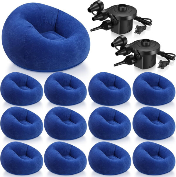 6 Pcs Bean Bag Chairs for Adults Inflatable Chairs with Electric Air Pump,Blow up Couch Folding Portable Inflatable Couch Lazy Sofa for Reading Living Room Camping (Colorful)
