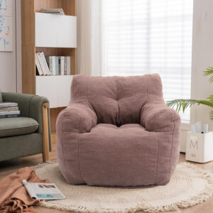 Recaceik Bean Bag Chairs, Tufted Soft Stuffed with Filler, Fluffy and Lazy Sofa, Imperial Lounger Giant Chair for Bedroom, Living Room, White