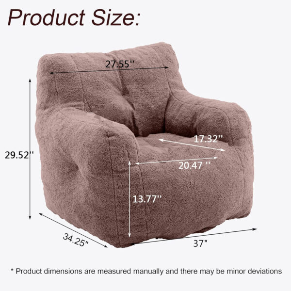 Recaceik Bean Bag Chairs, Tufted Soft Stuffed with Filler, Fluffy and Lazy Sofa, Imperial Lounger Giant Chair for Bedroom, Living Room, White