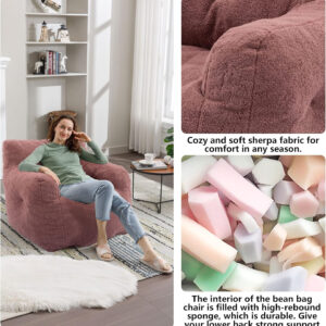 Recaceik Bean Bag Chairs, Tufted Soft Stuffed with Filler, Fluffy and Lazy Sofa, Imperial Lounger Giant Chair for Bedroom, Living Room, White