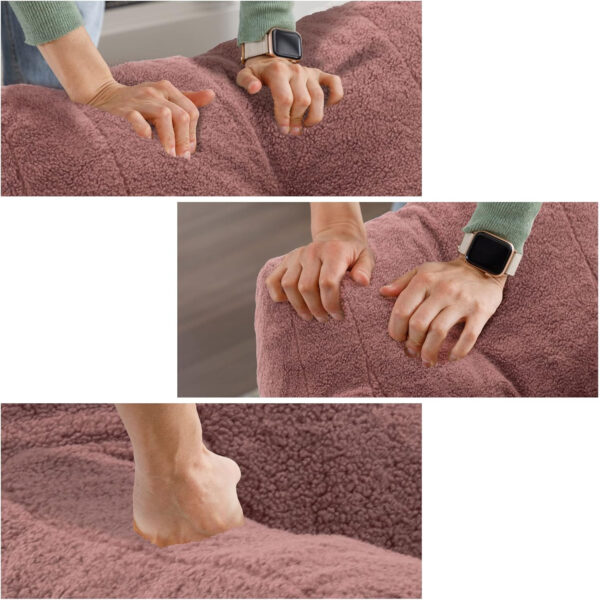 Recaceik Bean Bag Chairs, Tufted Soft Stuffed with Filler, Fluffy and Lazy Sofa, Imperial Lounger Giant Chair for Bedroom, Living Room, White