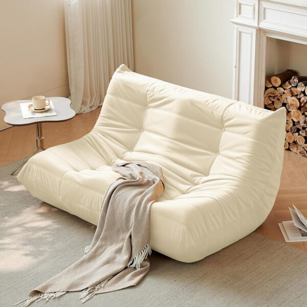 Bean Bag Chair for Adults - Suede & Microfiber Fireside Floor Chair, Comfortable Corner Lounge Sofa for Living Room, Bedroom, Office (Single, Dark Gray)