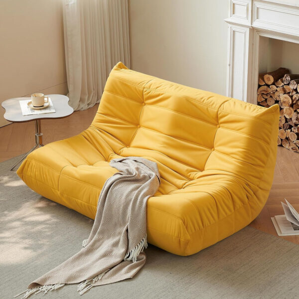 Bean Bag Chair for Adults - Suede & Microfiber Fireside Floor Chair, Comfortable Corner Lounge Sofa for Living Room, Bedroom, Office (Single, Dark Gray)