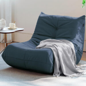 Bean Bag Chair for Adults - Suede & Microfiber Fireside Floor Chair, Comfortable Corner Lounge Sofa for Living Room, Bedroom, Office (Single, Dark Gray)