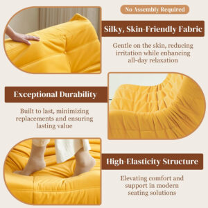 Bean Bag Chair for Adults - Suede & Microfiber Fireside Floor Chair, Comfortable Corner Lounge Sofa for Living Room, Bedroom, Office (Single, Dark Gray)