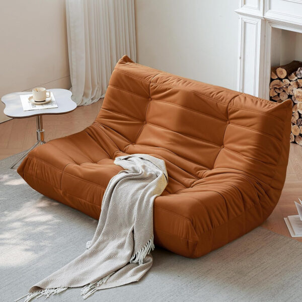 Bean Bag Chair for Adults - Suede & Microfiber Fireside Floor Chair, Comfortable Corner Lounge Sofa for Living Room, Bedroom, Office (Single, Dark Gray)