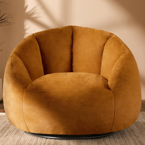 Giant Bean Bag Chair for Adults - Comfy Plush Round Shell Soft Accent Chair, Oversized Cozy Lounge Floor Sofa Reading Chair, Mini Couch for Living Room, Bedroom & Game Rooms, Beige