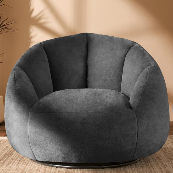 Giant Bean Bag Chair for Adults - Comfy Plush Round Shell Soft Accent Chair, Oversized Cozy Lounge Floor Sofa Reading Chair, Mini Couch for Living Room, Bedroom & Game Rooms, Beige