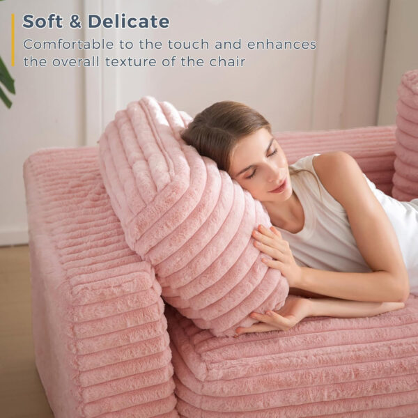 MAXYOYO Giant Bean Bag Chair for Adults, Upholstered Loveseat Floor Sofa with Pillows and Armrests, Large Bean Bag Sofa Plush Chair Bean Bag Couch for Bedroom Living Room, Grey