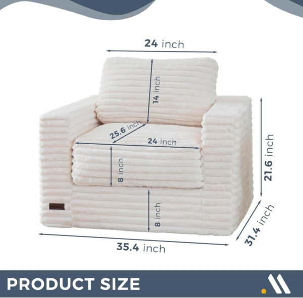 MAXYOYO Giant Bean Bag Chair for Adults, Upholstered Loveseat Floor Sofa with Pillows and Armrests, Large Bean Bag Sofa Plush Chair Bean Bag Couch for Bedroom Living Room, Grey