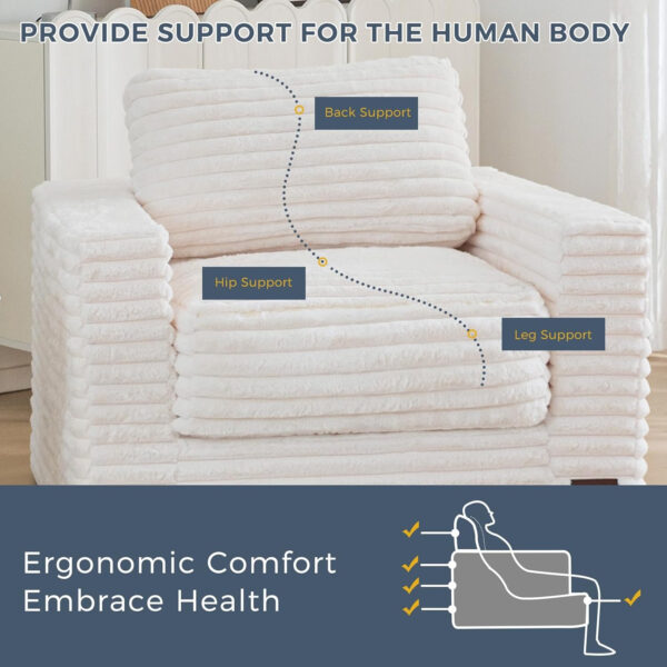 MAXYOYO Giant Bean Bag Chair for Adults, Upholstered Loveseat Floor Sofa with Pillows and Armrests, Large Bean Bag Sofa Plush Chair Bean Bag Couch for Bedroom Living Room, Grey