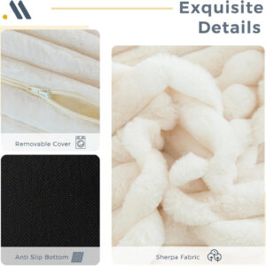 MAXYOYO Giant Bean Bag Chair for Adults, Upholstered Loveseat Floor Sofa with Pillows and Armrests, Large Bean Bag Sofa Plush Chair Bean Bag Couch for Bedroom Living Room, Grey