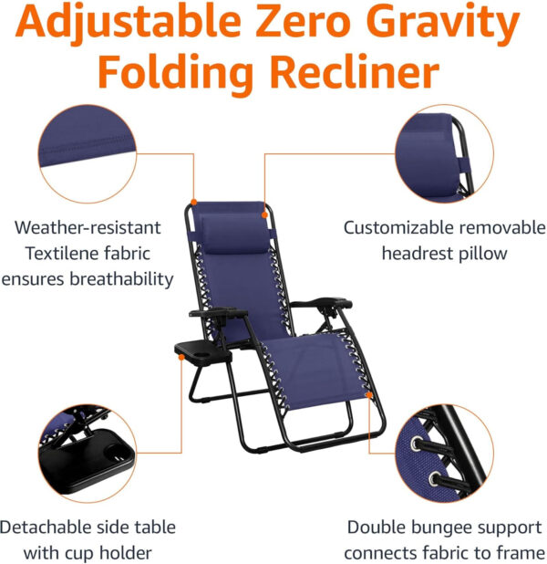 68880122b4f83d1c1c2d812ec3fddb1525e40090ed411297629a3.jpg Amazon Basics Outdoor Patio Mesh Adjustable Zero Gravity Lounge Chair Recliners set of 2 with Side Table, 35 x 26 x 43 inches, Beige