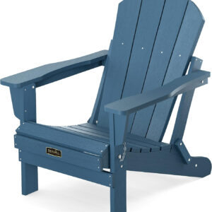 SERWALL Folding Adirondack Chairs Weather Resistant for Outdoor, Patio, Lawn, Garden, Backyard Deck, Fire Pit - Blue