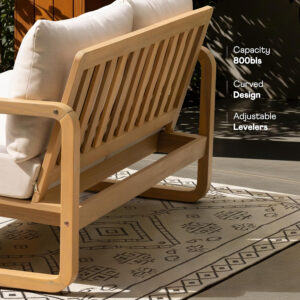 IDZO Heavy Duty 400lbs Capacity Patio Bistro Sets, 3 Piece Outdoor Folding Chairs with Cushions and Square Table, FSC-Certified Acacia Wood, Space-Saving Design for Balcony, Garden and Porch