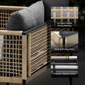 IDZO Heavy Duty 400lbs Capacity Patio Bistro Sets, 3 Piece Outdoor Folding Chairs with Cushions and Square Table, FSC-Certified Acacia Wood, Space-Saving Design for Balcony, Garden and Porch