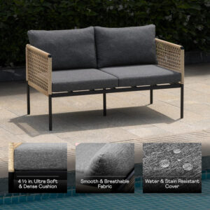 IDZO Heavy Duty 400lbs Capacity Patio Bistro Sets, 3 Piece Outdoor Folding Chairs with Cushions and Square Table, FSC-Certified Acacia Wood, Space-Saving Design for Balcony, Garden and Porch