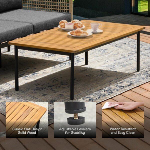 IDZO Heavy Duty 400lbs Capacity Patio Bistro Sets, 3 Piece Outdoor Folding Chairs with Cushions and Square Table, FSC-Certified Acacia Wood, Space-Saving Design for Balcony, Garden and Porch