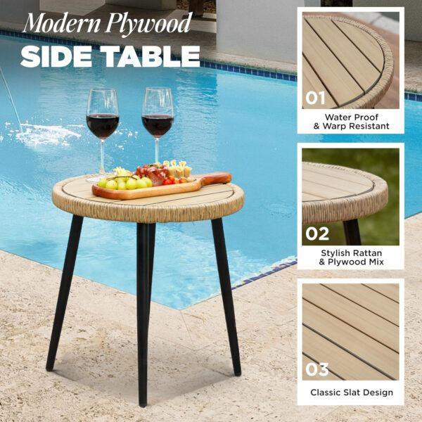 IDZO Heavy Duty 400lbs Capacity Patio Bistro Sets, 3 Piece Outdoor Folding Chairs with Cushions and Square Table, FSC-Certified Acacia Wood, Space-Saving Design for Balcony, Garden and Porch