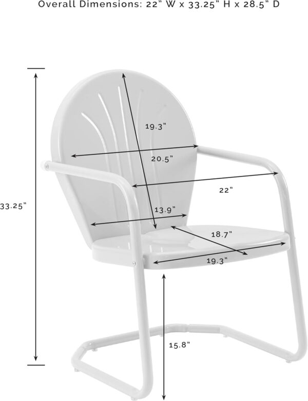 6888053094fb0d14cabf0a5e1dff63558dfcb2a5799edc0fa25a0.jpg Crosley Furniture Griffith Outdoor Chair, Retro Metal Patio Chairs for Dining, Porch, Deck, Balcony, Tangerine
