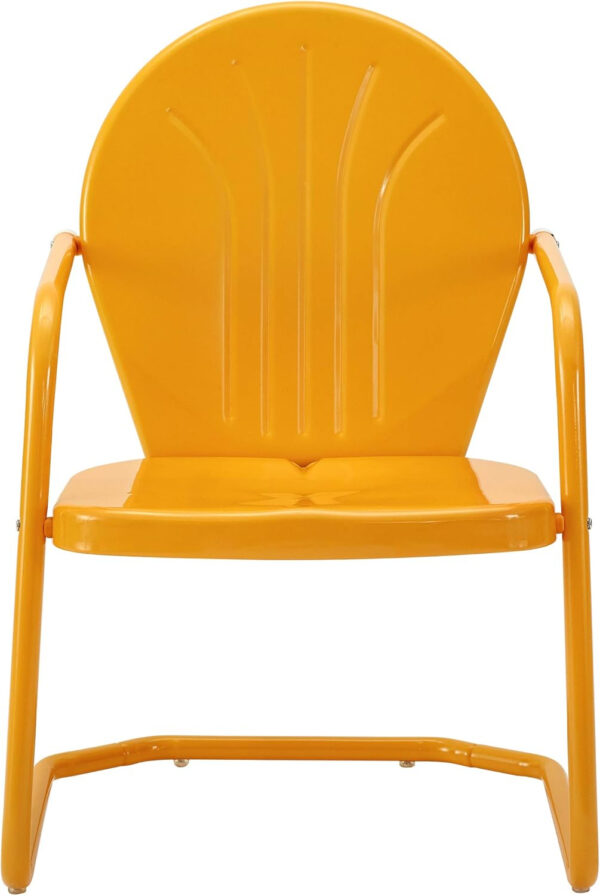 6888053214053c8e42a03db3f0abaa96d43e5a9053181a9d1041c.jpg Crosley Furniture Griffith Outdoor Chair, Retro Metal Patio Chairs for Dining, Porch, Deck, Balcony, Tangerine